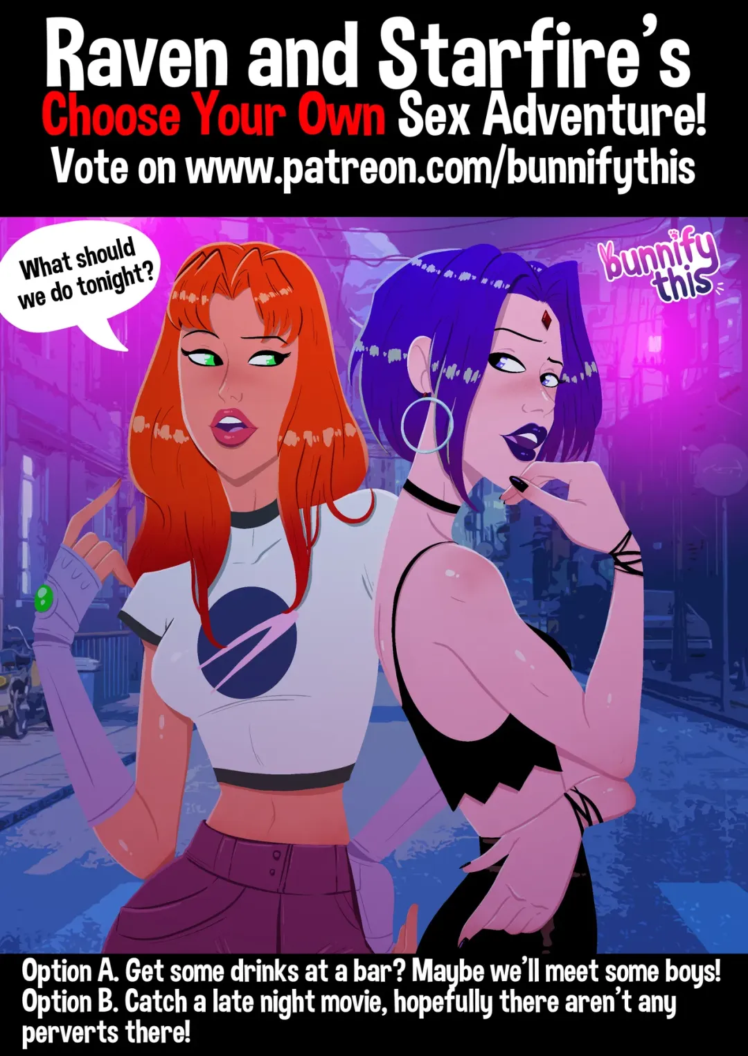 Comic Porno Raven And Starfire’s Night Out Cyoa - Bunnify This (#1)